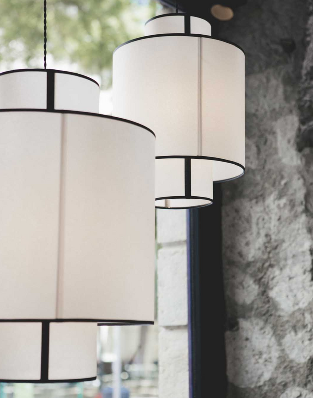 Luminaire: suspension Ilam en papier blanc 