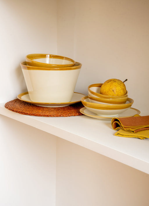 Saladier en faïence émaillée Ecume mordore