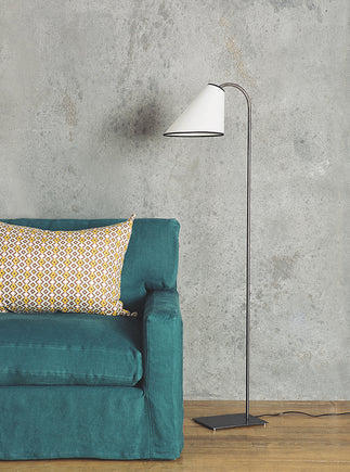 Pied de lampadaire Ella en acier brut noir