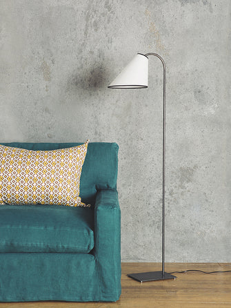 Pied de lampadaire Ella en acier brut noir