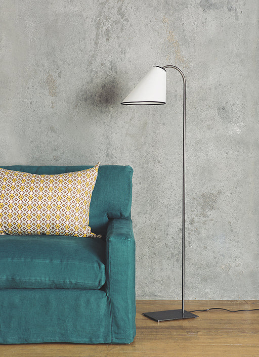 Pied de lampadaire Ella en acier brut noir