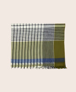 Echarpe verte avec des rayures en coton