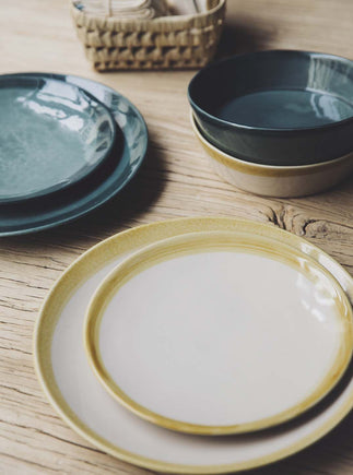 Assiettes en faïence émaillée set de 4