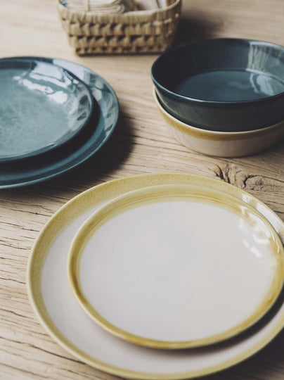 Assiettes en faïence émaillée set de 4