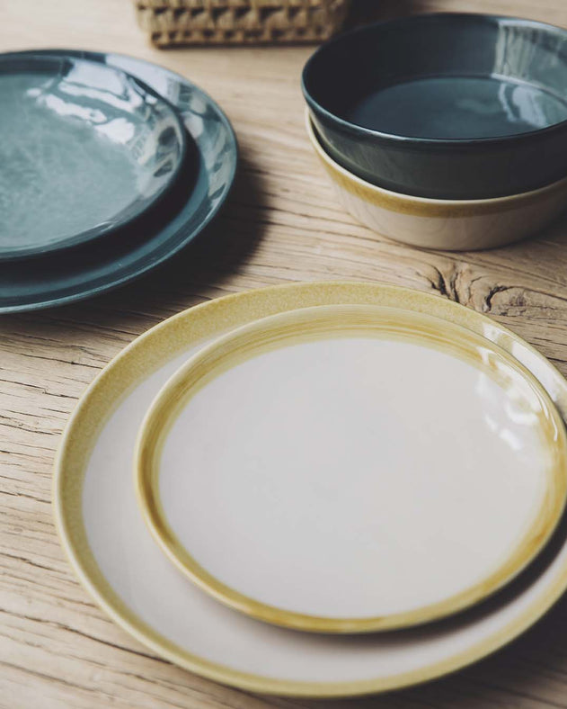 Assiettes en faïence émaillée set de 4
