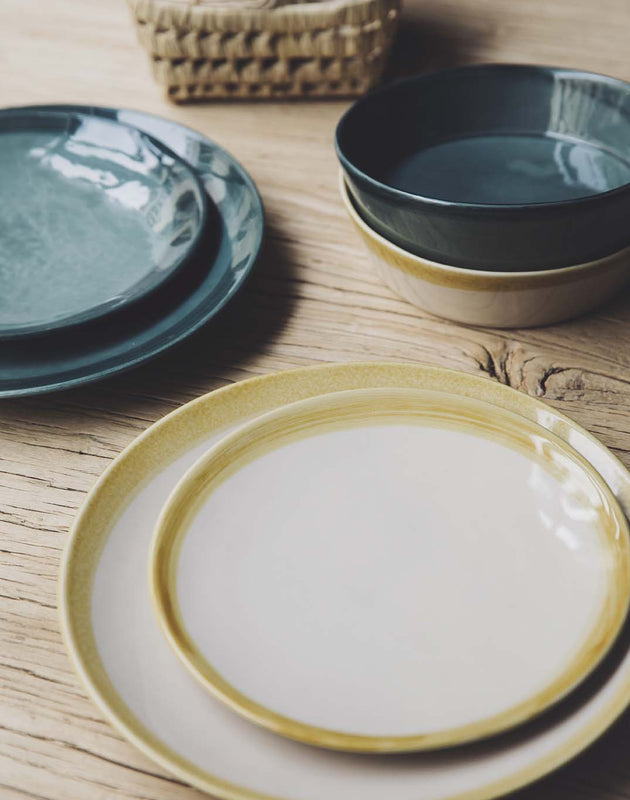 Assiettes en faïence émaillée set de 4