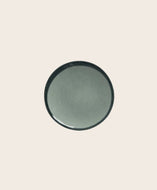 Assiette en faïence émaillée bleu