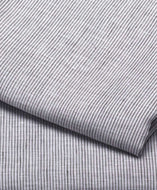 Linge de lit : drap en lin lavé avec des petites rayures bleues