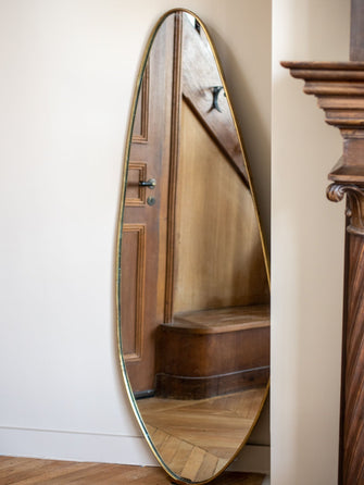 Grand miroir Atoll en laiton à poser