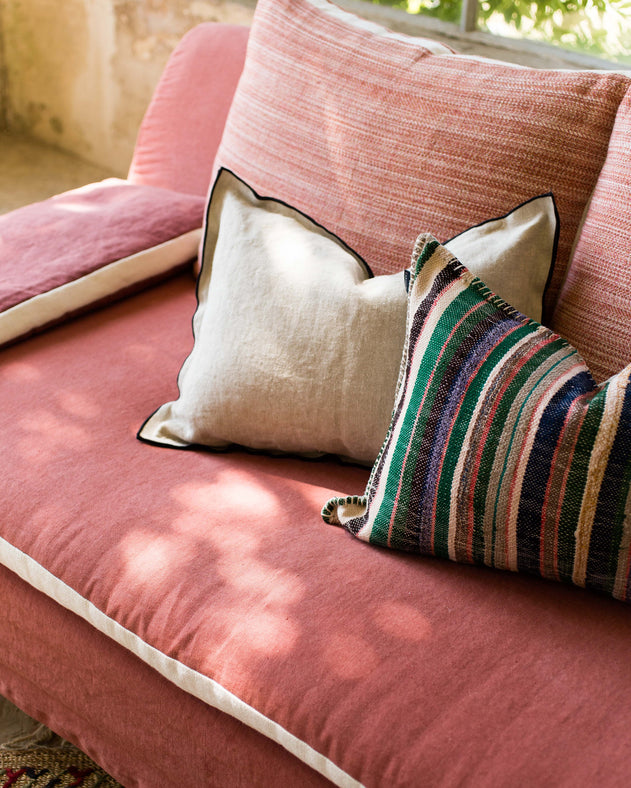 Grande Housse de coussin Maya en lin sauvage