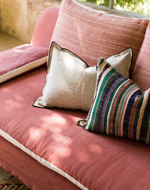 Grande Housse de coussin Maya en lin sauvage