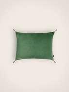 Housse de coussin Velours lavé coloris amande