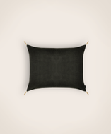 Housse de coussin Velours lavé coloris carbone
