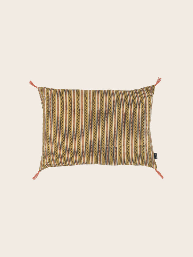 Housse de coussin rectangulaire en coton Raana