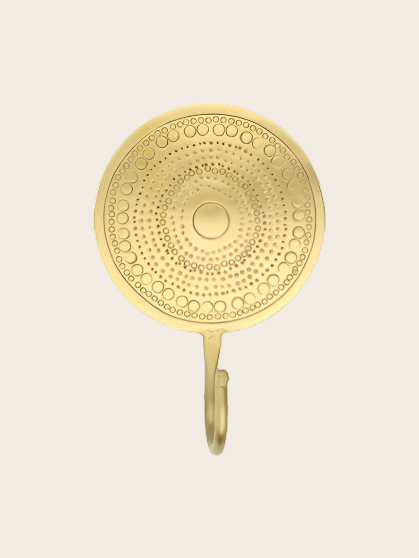 Patère Hamae en laiton patiné et formes martelées 
