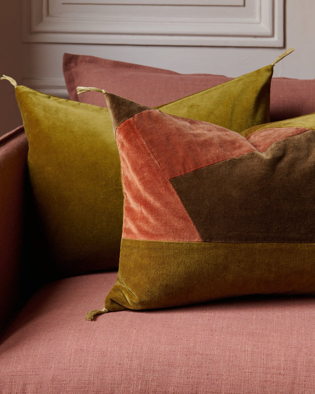 Housse de coussin Orion en patchwork couleur Noisette