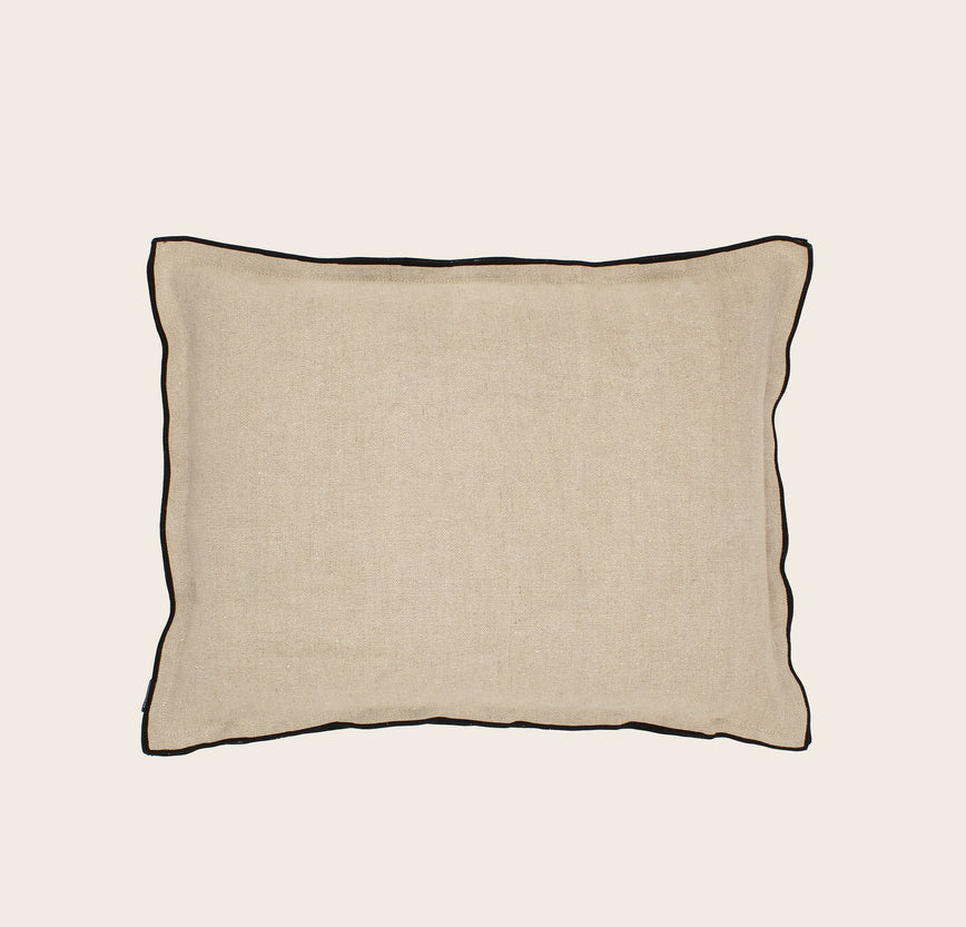 Housse de coussin Maya en lin sauvage coloris Naturel