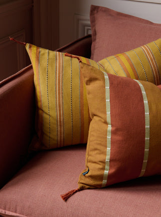 Ensemble de deux coussins Noely en teinte Sarrasin en coton