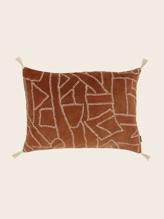 Housse de coussin Jody en velours de coton 40x55 cm couleur Biscuit