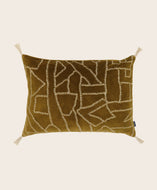 Housse de coussin rectangulaire en velours de coton couleur Dune