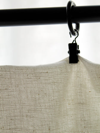 Tringle à rideaux en acier peint noir Ida