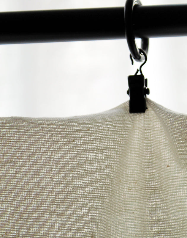 Tringle à rideaux en acier peint noir Ida