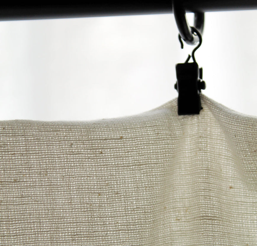 Tringle à rideaux en acier peint noir Ida