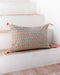 Housse de coussin avec pompoms motif végétaux