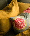 Housse de coussin en coton motif floraux