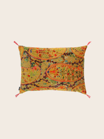 Housse de coussin Inika en velours de coton aux motifs floraux