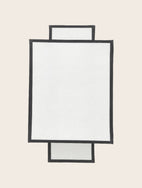 Luminaire : abat-jour blanc avec contour noir façon lampion