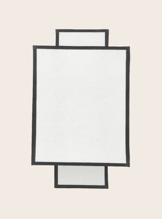 Luminaire : abat-jour blanc avec contour noir façon lampion