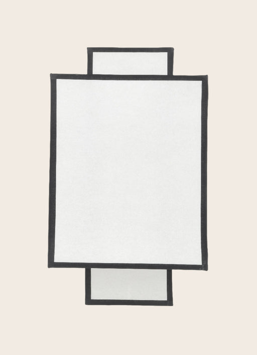 Luminaire : abat-jour blanc avec contour noir façon lampion