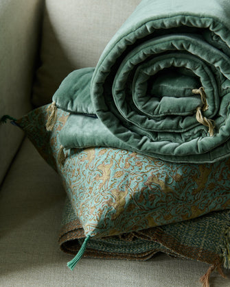 Washed velvet sofa cover