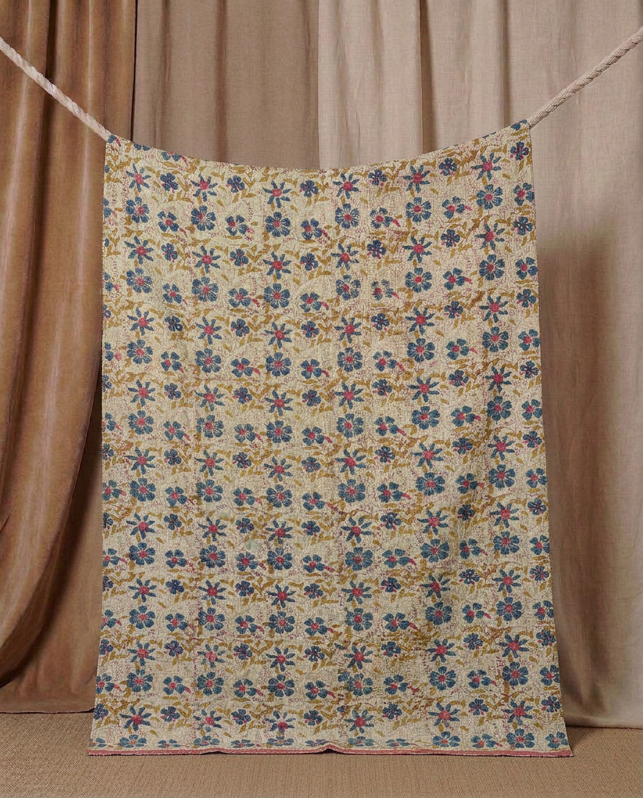 Kantha Safran Handcrafted Piece