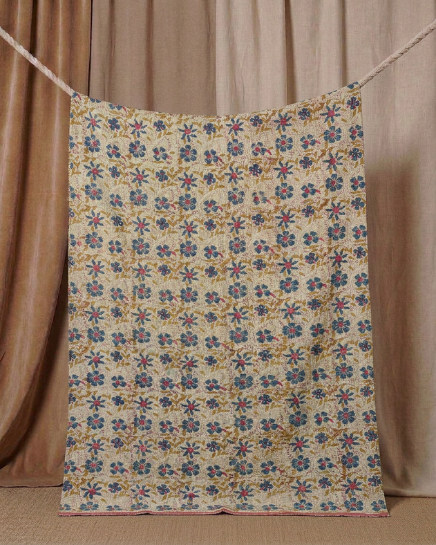 Kantha Safran Handcrafted Piece