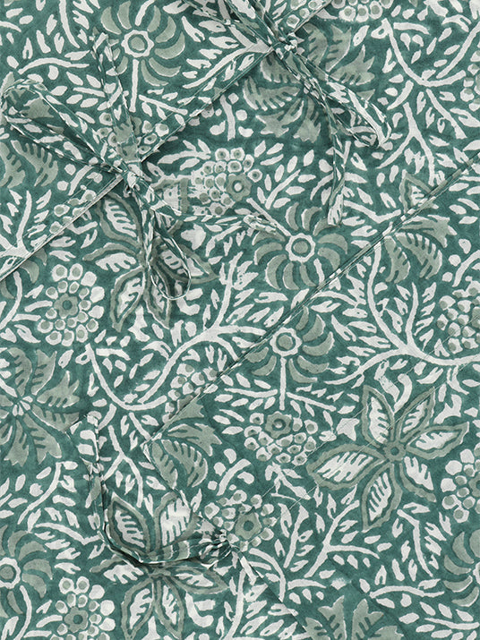 Set de 2 taies d'oreiller Lata bio en coton imprimé au bloc