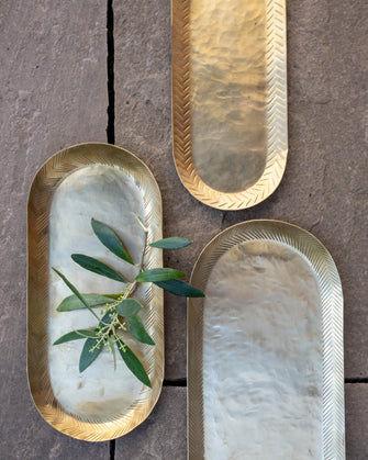Set de 3 plateaux gigognes Dana en laiton massif dorés