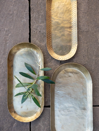 Set de 3 plateaux gigognes Dana en laiton massif dorés