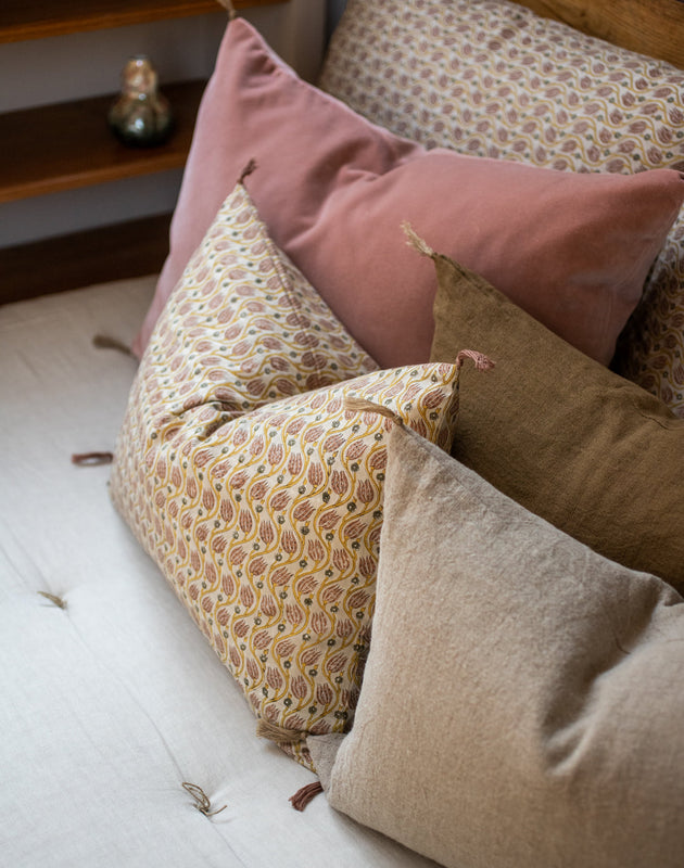 Housse de coussin motif végétaux