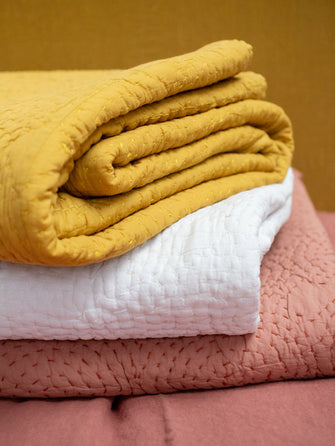 Couvre-lit haute gamme en coton bicolore