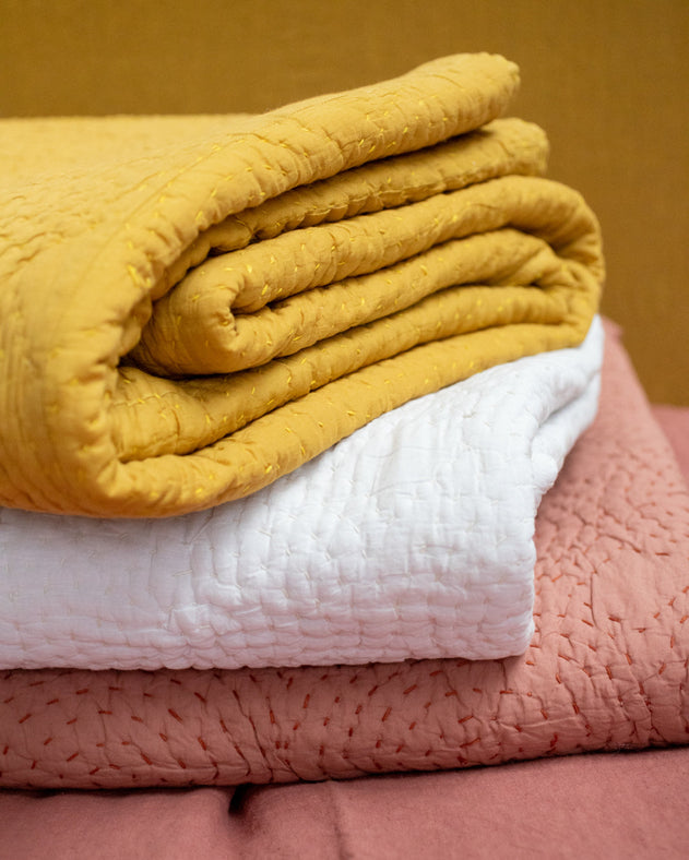 Couvre-lit haute gamme en coton bicolore