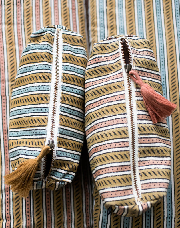 Pochette imprimée à la main en coton