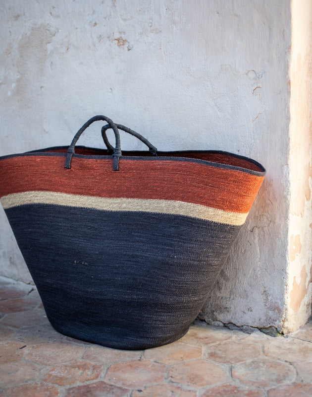 TIBA  Panier en jonc de mer et coton - CARAVANE