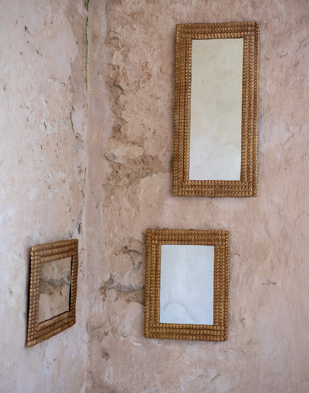 Miroir Clint en metal doré