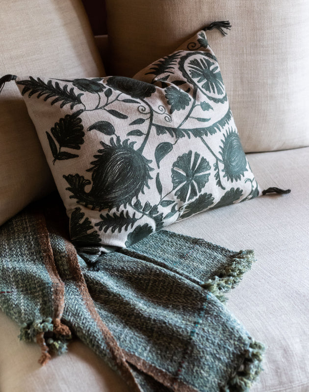 Grand plaid en coton pour canapé Mandho 