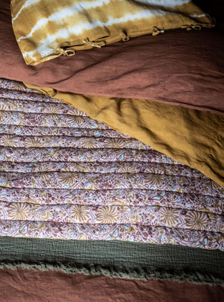 Couvre pied Papilio en coton imprimé