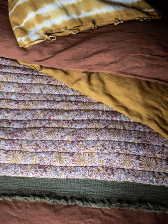 Couvre pied Papilio en coton imprimé