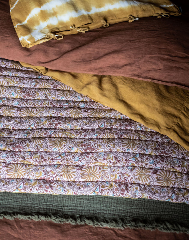 Couvre pied Papilio en coton imprimé