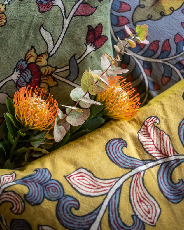 Housse de coussin Kalamkari